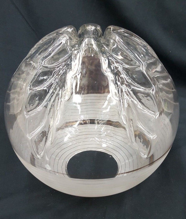 10" Round Frost to Clear Globe w/ 6 Top Wings & 3 5/8" Fitter GS00741