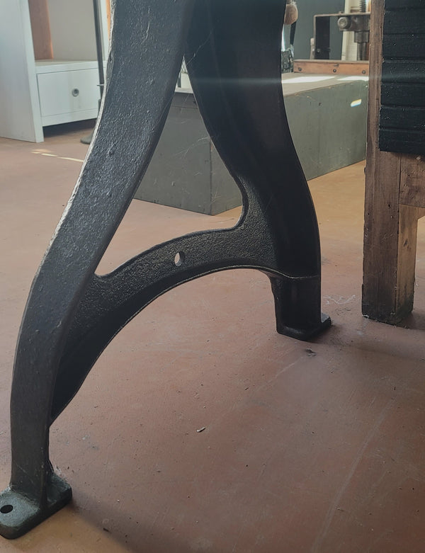 Custom Sycamore Live Edge Table w/ Industrial Cast Iron Legs 79"x 34" GS00833