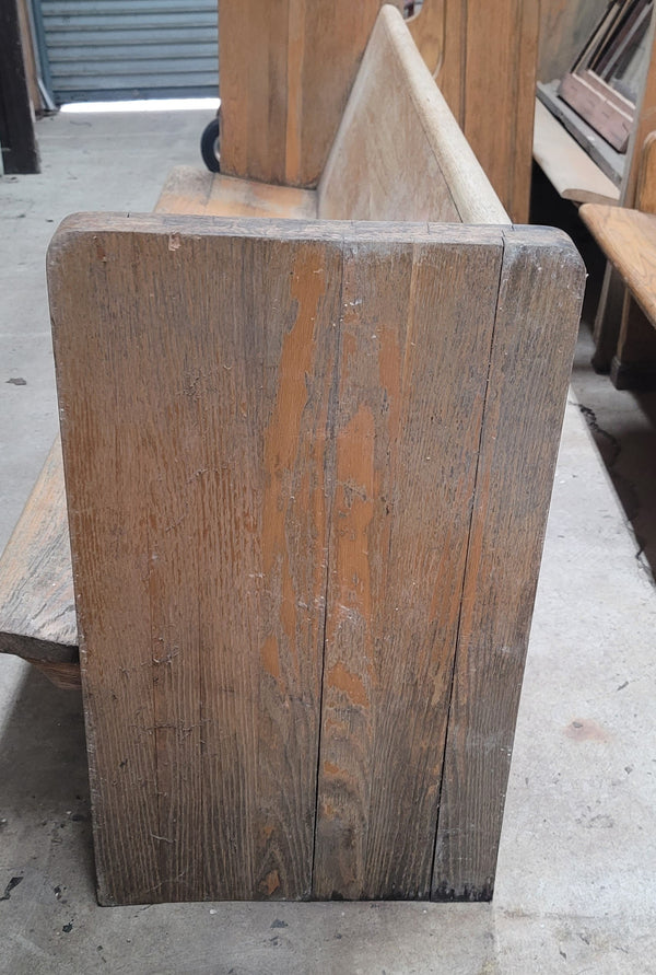 7.25 Foot Long Vintage Oak Church Pew GS00624