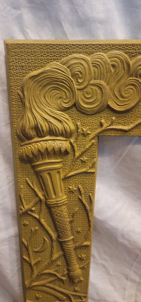 Greek Inspired Embossed Cast Iron Fireplace Surround 30 1/2" x 30" GS00815