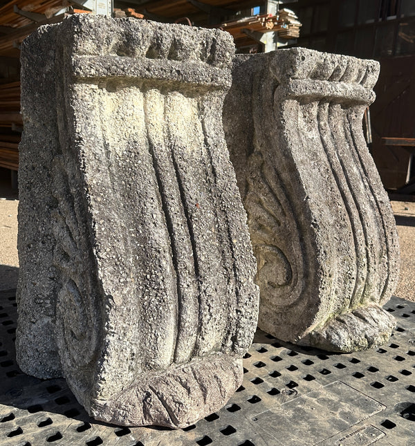 1930's Cast Concrete Sugarcoated Corbel Pair GA20472