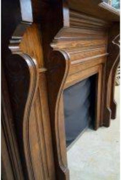 Solid Pine Mantel with Double Side Columns & Tapered Top Shelf #GA9015
