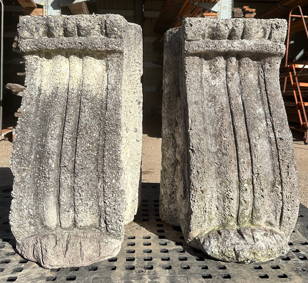 1930's Cast Concrete Sugarcoated Corbel Pair GA20472