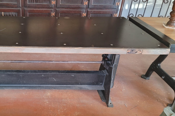 Custom Made Industrial Beach Mfg. Adjustable Crank Table 78 1/2" x 33" GS00835