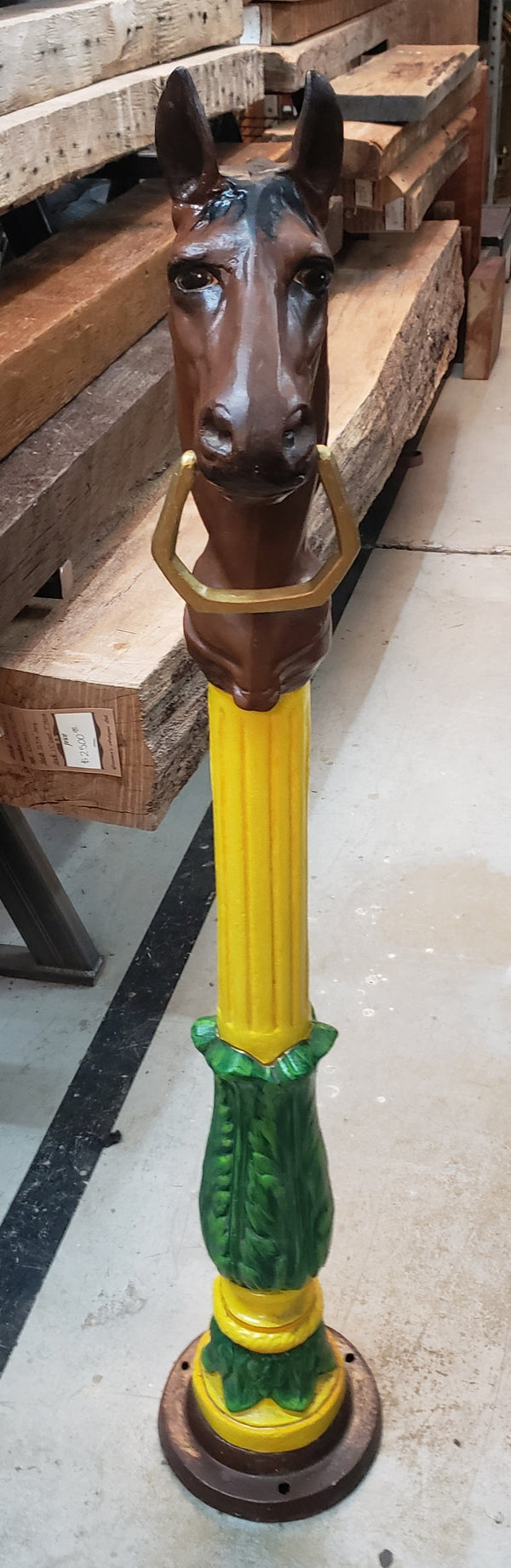 Cast Aluminum Hitching Post by Smithsonian Artist Debby Downs 46" x 7" GS00808