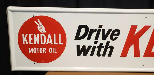 1969 Kendall Motor Oil "Drive with Kendall Confidence" Sign 12' x 1' GA9724