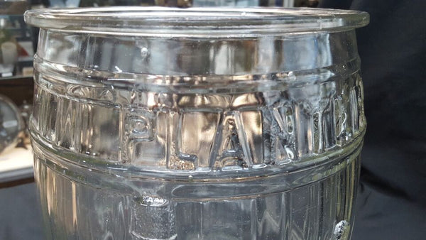 Original Vintage 13" Tall Barrel Shaped Planters Peanut's Glass Jar with Lid GAPN1