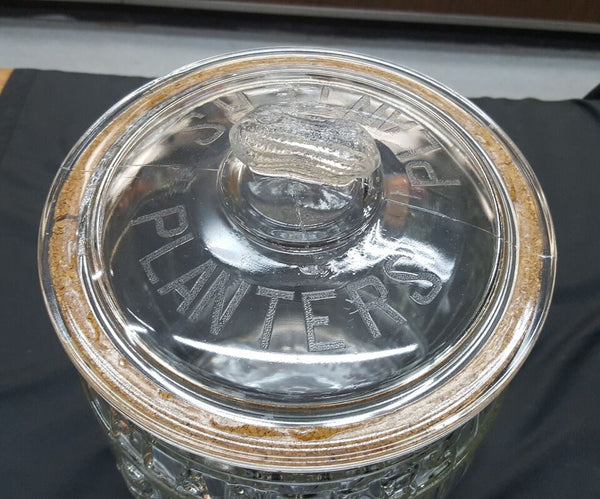 Original Vintage 13" Tall Barrel Shaped Planters Peanut's Glass Jar with Lid GAPN1