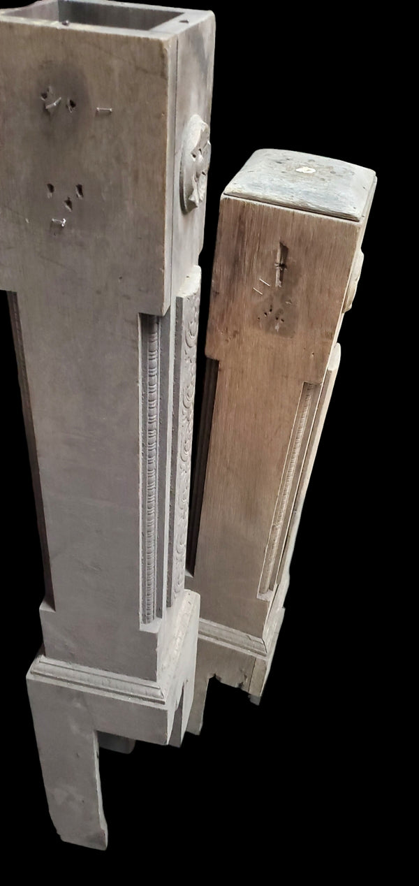 Pair of Carved Oak Newel Posts GAM0259