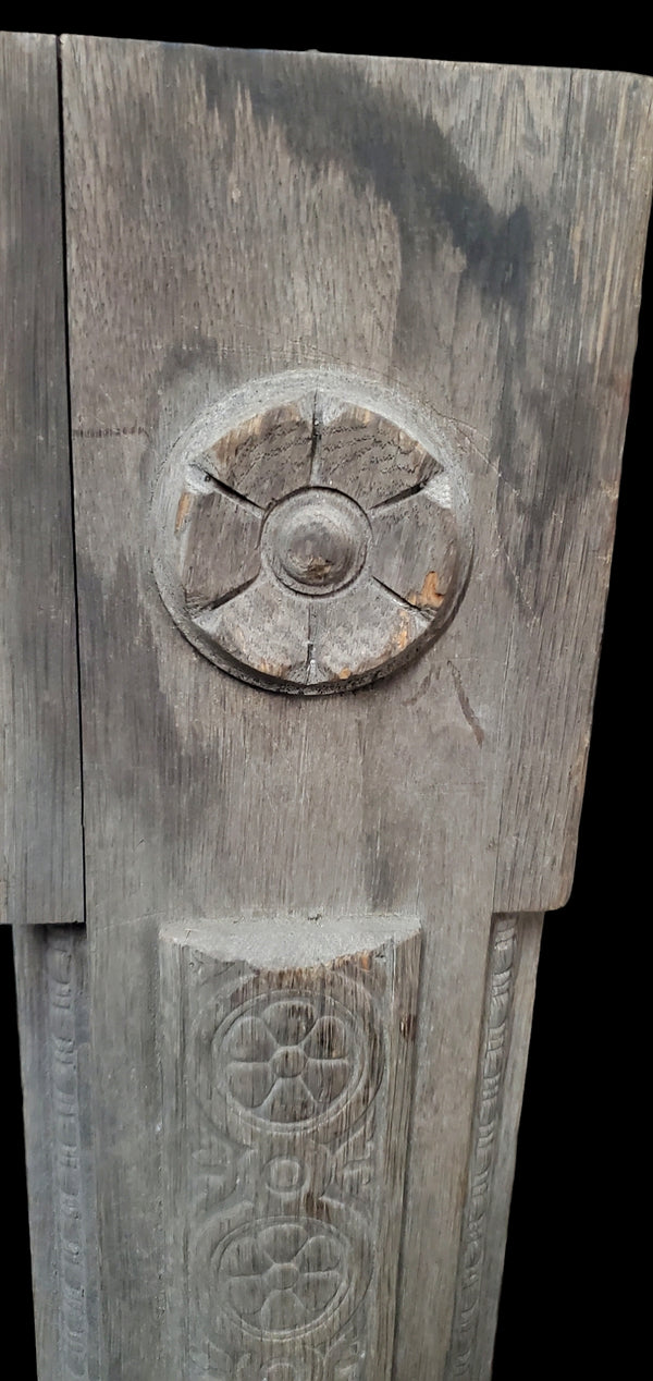 Pair of Carved Oak Newel Posts GAM0259