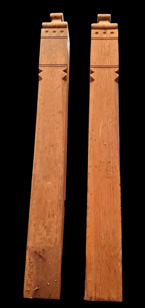 Pair of Solid Oak Eastlake Style Newel Posts GAM0251