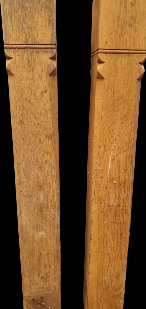 Pair of Solid Oak Eastlake Style Newel Posts GAM0251