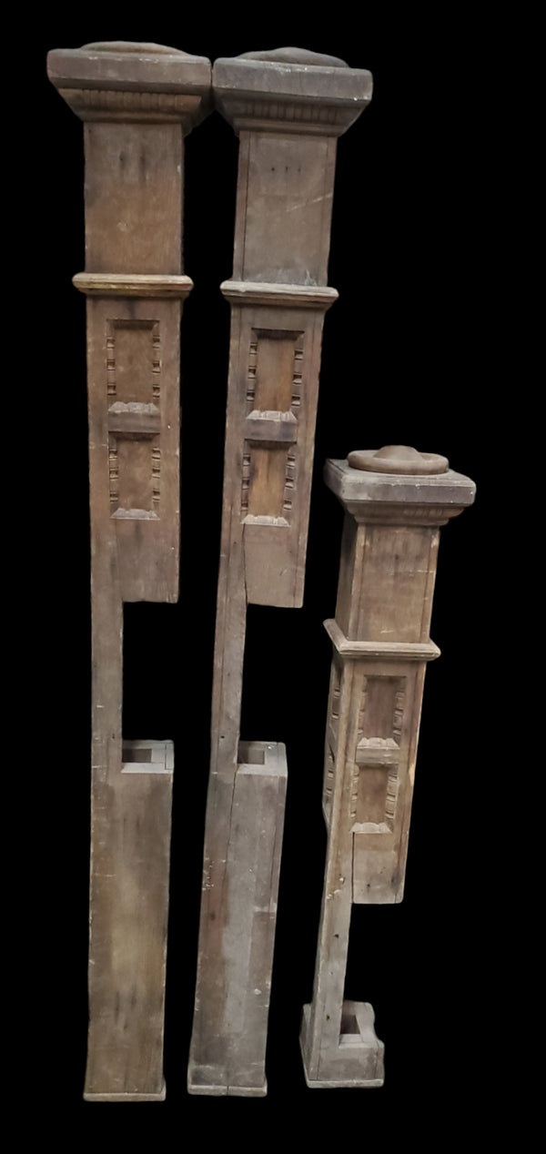 Set of 3 Craftsman Style Through Floor Newel Posts GAM0294