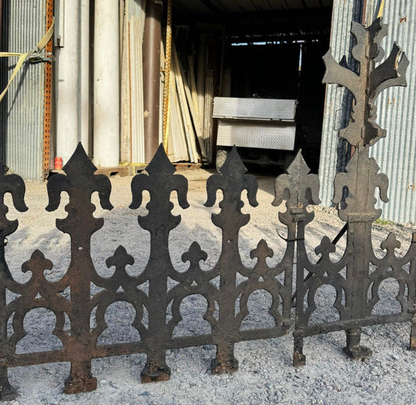 1880's Ornate Cast Iron Widow's Walk with 4 Corners & Spires 27' x 24" GA9586