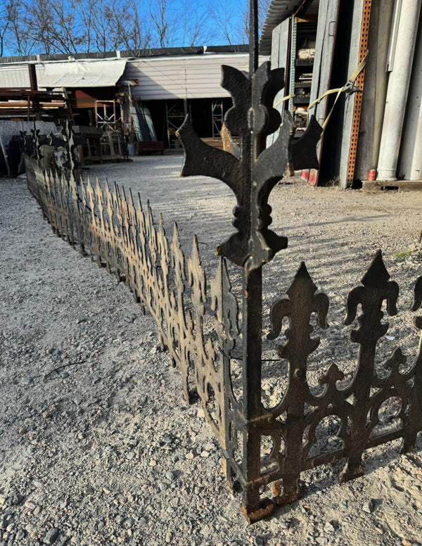 1880's Ornate Cast Iron Widow's Walk with 4 Corners & Spires 27' x 24" GA9586