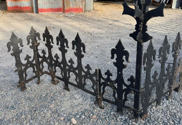 1880's Ornate Cast Iron Widow's Walk with 4 Corners & Spires 27' x 24" GA9586