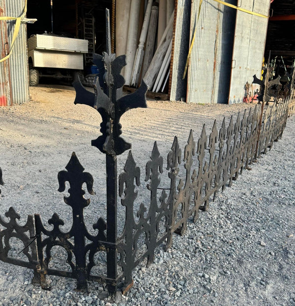 1880's Ornate Cast Iron Widow's Walk with 4 Corners & Spires 27' x 24" GA9586