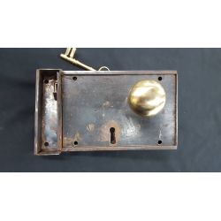 Restored Right Handed #60 Carpenter Lock set with Keeper Knobs and Key #GA806