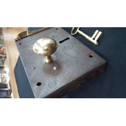 Restored Right Handed #60 Carpenter Lock set with Keeper Knobs and Key #GA806