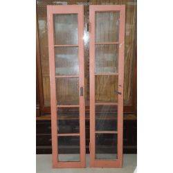Pair of Glass & Wood Cabinet Doors #GA4230
