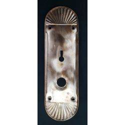 Art Deco Red Brass Door Knob Back Plate #GA4208