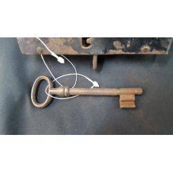 Primitive Cast Iron Rim Lock with Key #GA4168