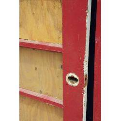 Pair of 5 Light Glass & Wood French Doors #GA804