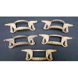 Set of 5 Brass Art Nouveau Drawer Pull Handles #GA 21