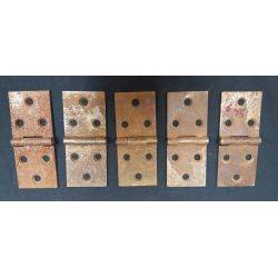 Set of 5 Square Furniture Cabinet Butt Hinges #GA152