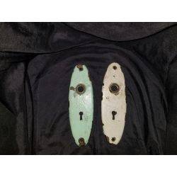 Pair of Steel Oval Doorknob Backplates #GA306