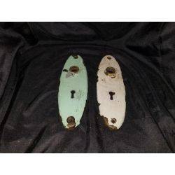 Pair of Steel Oval Doorknob Backplates #GA306