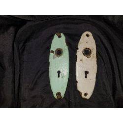 Pair of Steel Oval Doorknob Backplates #GA306