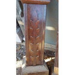 Pair of Carved Floral Wooden Newel Posts #GA87