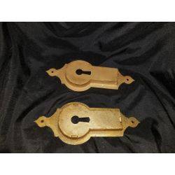 Solid Brass with Satin Finish Ornate Eastlake Pocket Door Pulls GA296