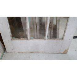 Pair of 15 Pane Beveled Glass & Wood French Doors #GA47