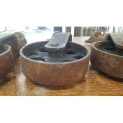 Set of 4 Very Large Cast Iron Industrial Swivel Casters #GA701