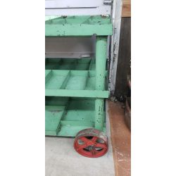 Large Vintage 3 Level Industrial Compartment Bin Cart #Greencart