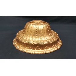NOS Art Deco Gold Painted Cast Iron Flush Mount Ceiling Fixture #GA1014