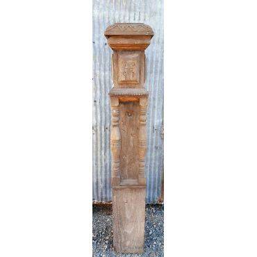 Ornate Eastlake Inspired Tall Wooden Oak Newel Post #GA89