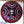 Load image into Gallery viewer, Large Round Red and Purple Stained Glass Window Framed #GA800