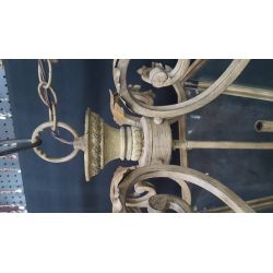 Huge Beveled Glass & Brass Hanging Portico Light Fixture #GA1001