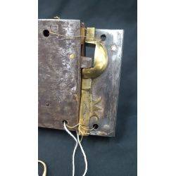 1800's Iron & Brass Complete Carpenter Lock Set #GA1045