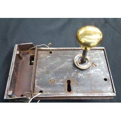 1800's Iron & Brass Complete Carpenter Lock Set #GA1045