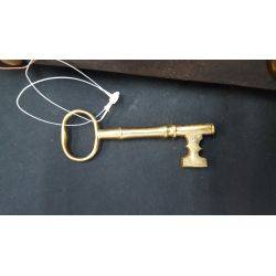 Restored 1800's Left Side Iron & Brass Carpenter Style Rim Lock Set 7" x 4 1/2" #GA1047