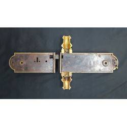 Rare 1800s Ornate Solid Brass Griffin Design Double Door Rim Lock Set #GA1059