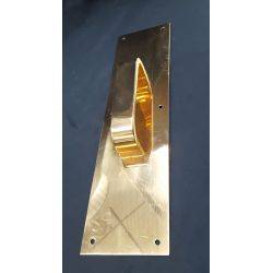 Large Brass Door Pull Handle with Backplate #GA1087