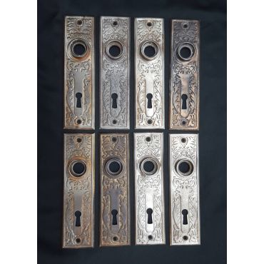 Set of 8 Victorian Eastlake Matching Door Knob Backplates #GA1115