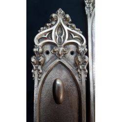 2 Pairs of Cast Brass Art Nouveau Door Knob Backplates #GA1117