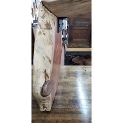 Custom Designed Red Cedar & Iron Waterfall Table #redcedar