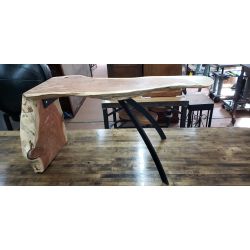 Custom Designed Red Cedar & Iron Waterfall Table #redcedar